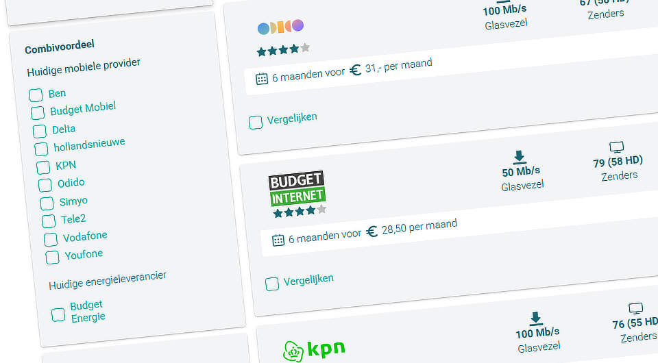 combivoordeel in onze vergelijker