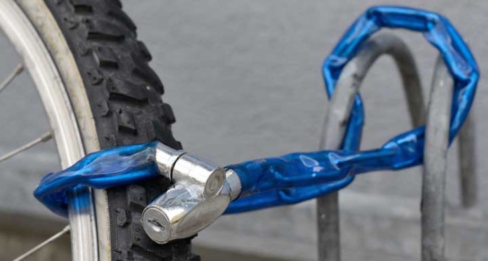 fietsslot aan voorwiel