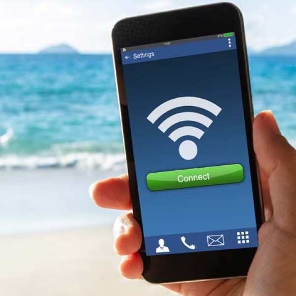 online en bereik op vakantie