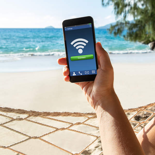 online en bereik op vakantie